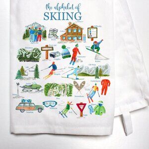 Skiing Alphabet Kitchen Towel